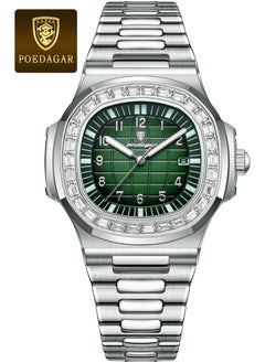 Silver strap green surface