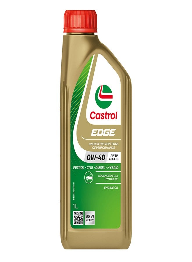 كاسترول زيت محركات كاسترول إيدج 0W-40 الاصطناعي بالكامل للسيارات، 1 لتر - Image 1