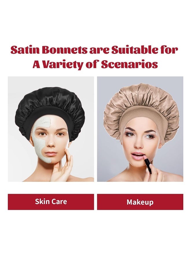 قبعات غطاء بونيه ساتان قطعتان لحماية شعر مثالية وراحة قصوى - Image 5