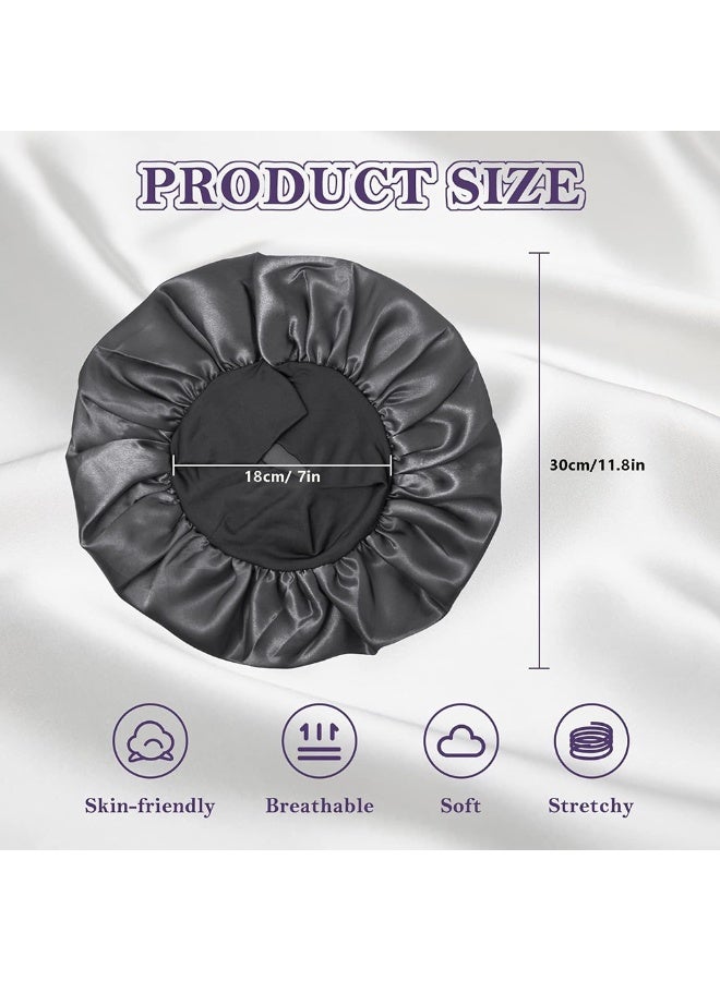 قبعات غطاء بونيه ساتان قطعتان لحماية شعر مثالية وراحة قصوى - Image 2