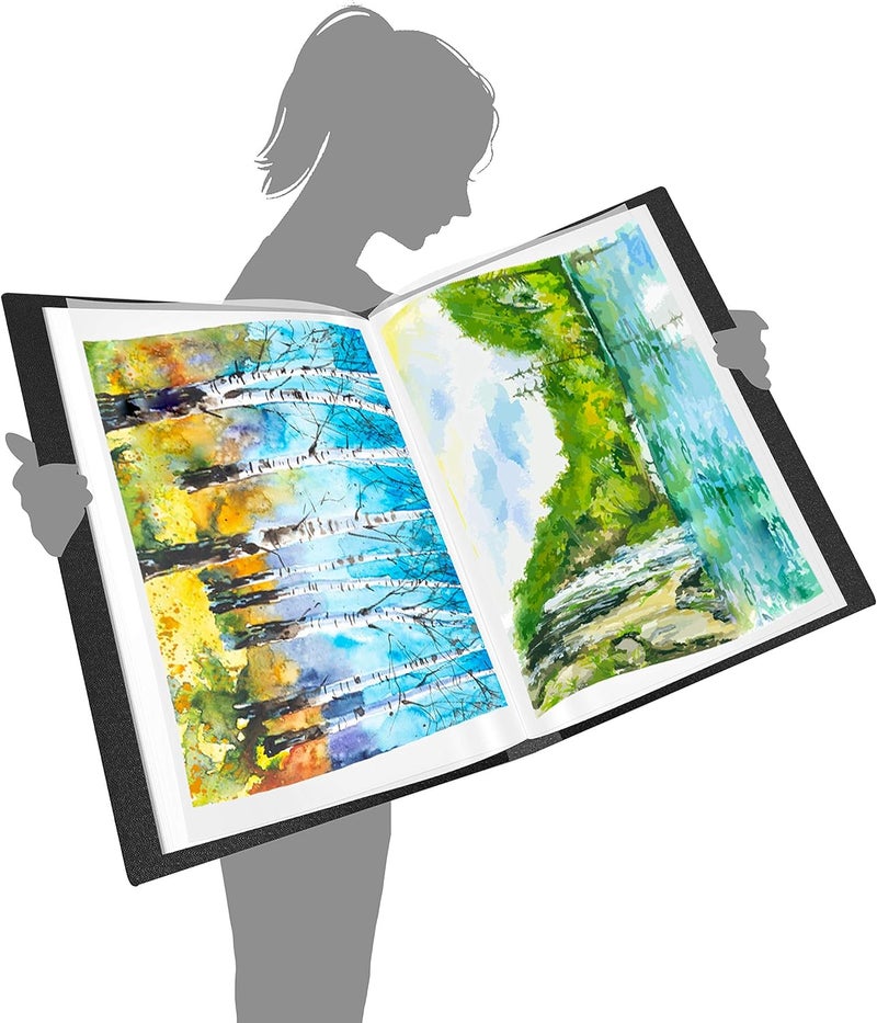 فانتاسي كتاب عرض فانتاسي 40 جيبًا شفافًا وأكمامًا واقية محفظة فنون كتاب شفاف للأعمال الفنية، أوراق التقارير، الرسائل (يتسع لمقاس 19.1 × 13.3 بوصة) - Image 5