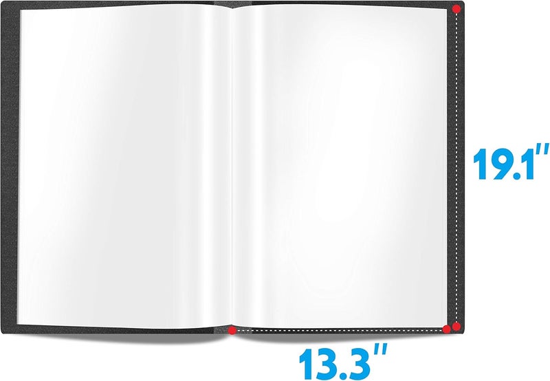 فانتاسي كتاب عرض فانتاسي 40 جيبًا شفافًا وأكمامًا واقية محفظة فنون كتاب شفاف للأعمال الفنية، أوراق التقارير، الرسائل (يتسع لمقاس 19.1 × 13.3 بوصة) - Image 3