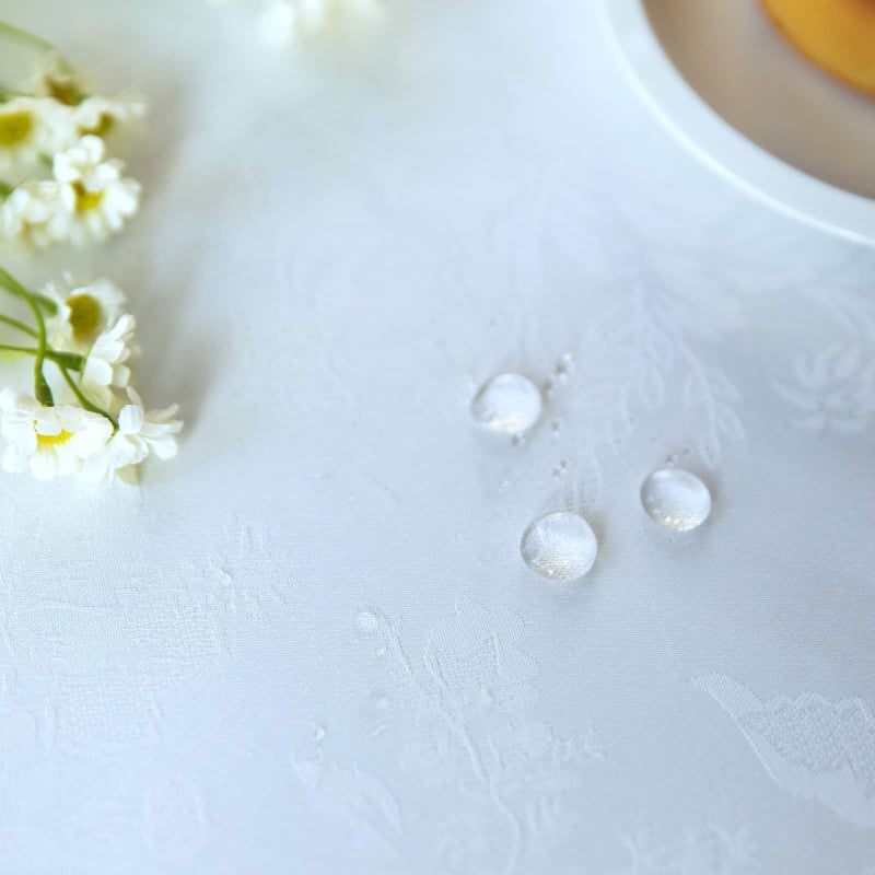 BrekSdat White lace Premium Rectangle Farmhouse Table Runner Waterproof OilProof SpillProof AntiShrink Soft Wrinkle Resistant Decorative Fabric Table Cover Kitchen Dinning Party Wedding Banquet - Image 4