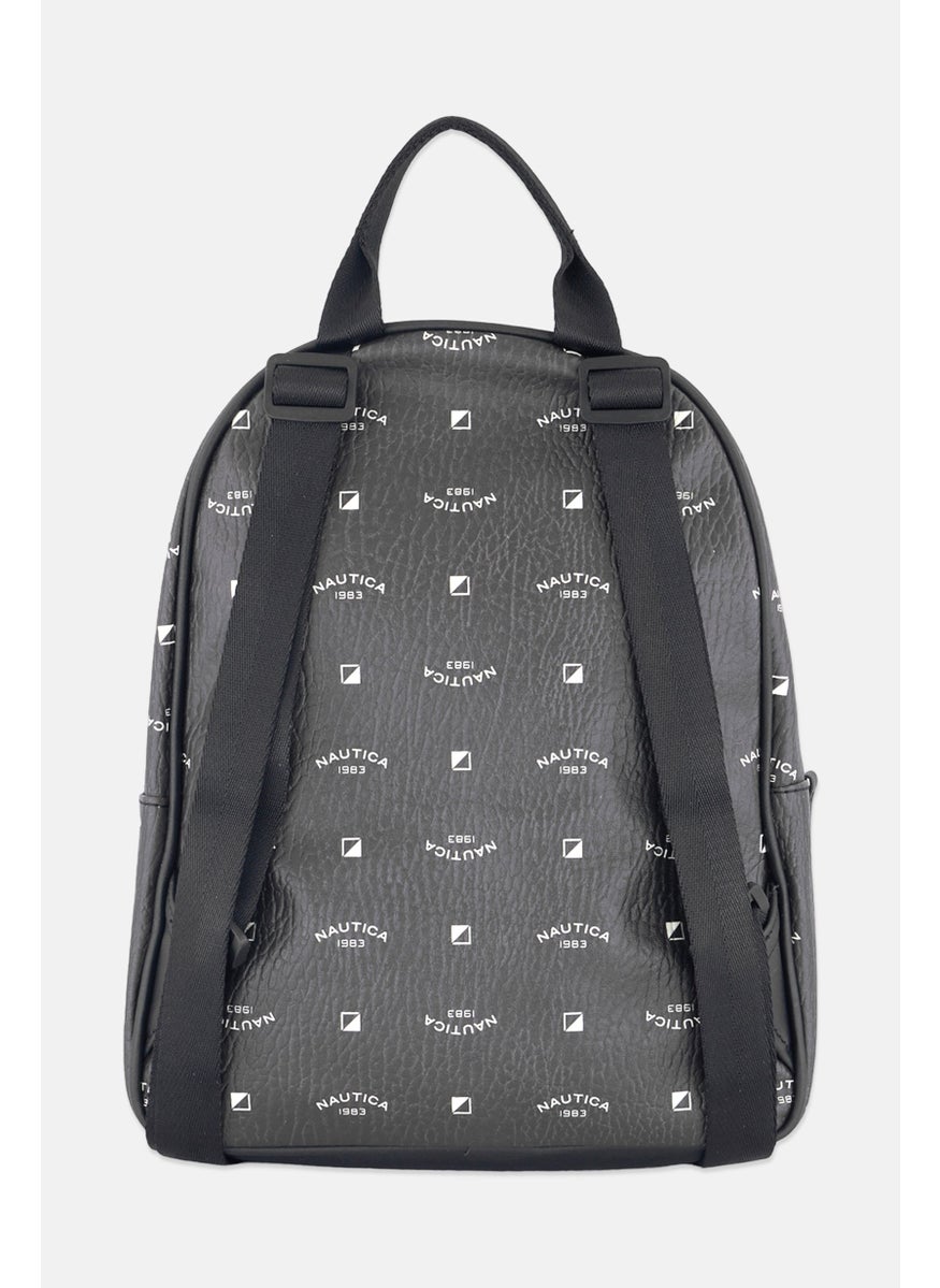 NAUTICA Women Brand Logo Backpack 28H x 25 L x 10 W Cm, Black  - Image 2