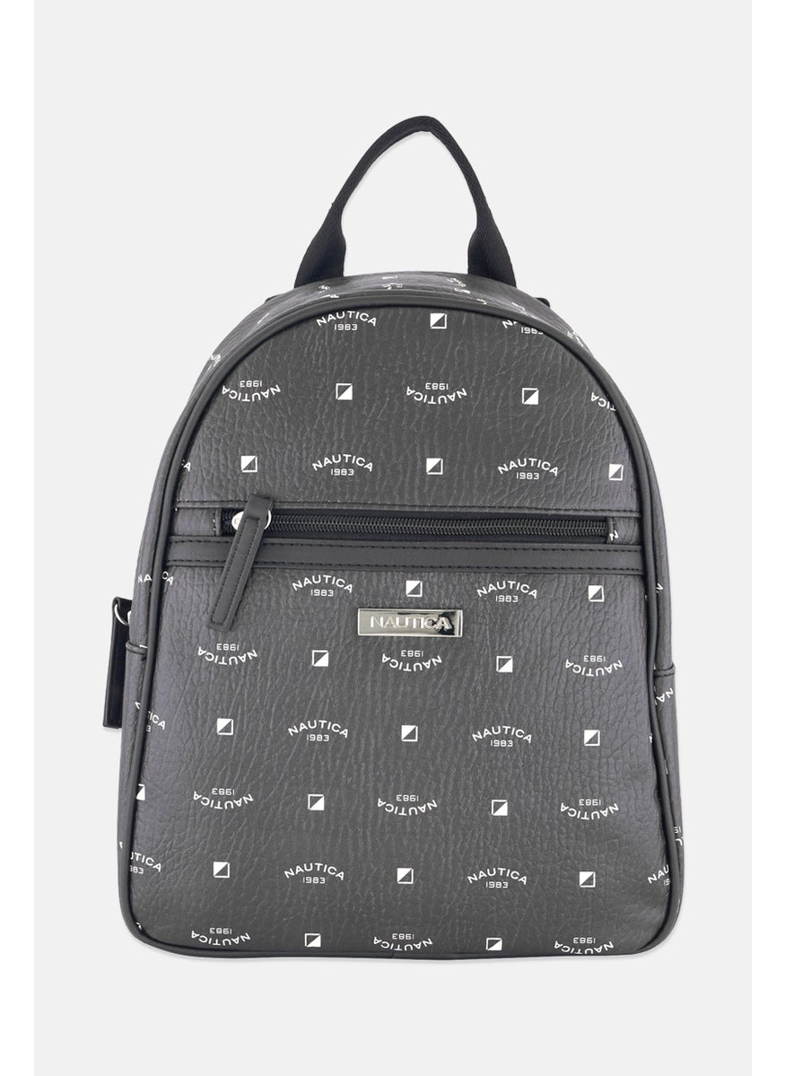 NAUTICA Women Brand Logo Backpack 28H x 25 L x 10 W Cm, Black  - Image 1