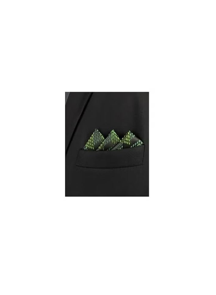 Men's Square Pocket Handkerchief - Dark Green - Image 3