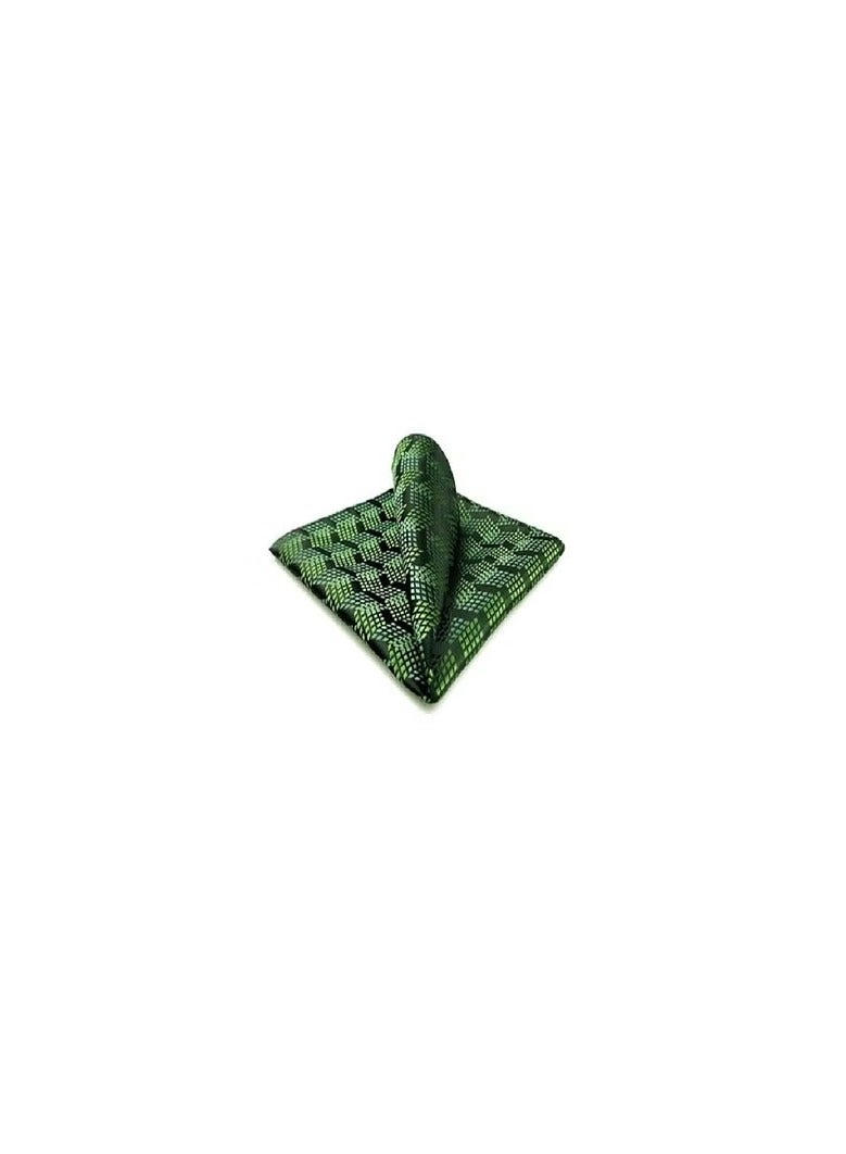 Men's Square Pocket Handkerchief - Dark Green - Image 1