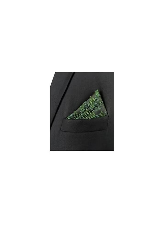 Men's Square Pocket Handkerchief - Dark Green - Image 2