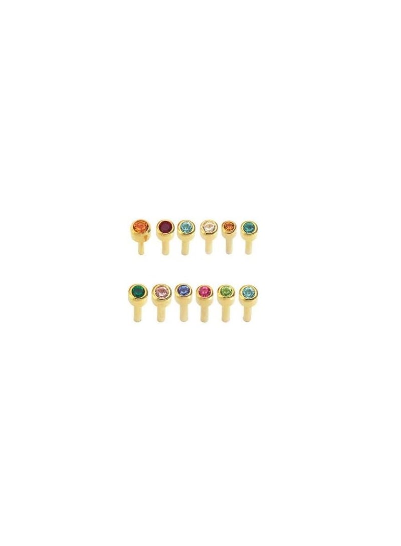 Caflon Caflon Multi-Color Ear Piercing Studs – Safe & Hypoallergenic Jewelry for Women (1 Pair Only) 