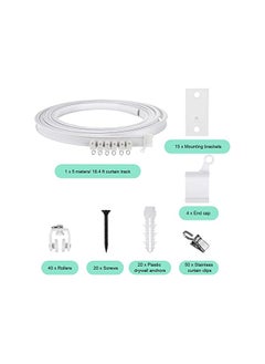 The Bros Curved Ceiling Curtain Track Bendable Mount for Curtain Rail Bunk Bed Bay Window Room Divider Flexible Straight (White, 5 m/ 16.4 ft)  - Image 2