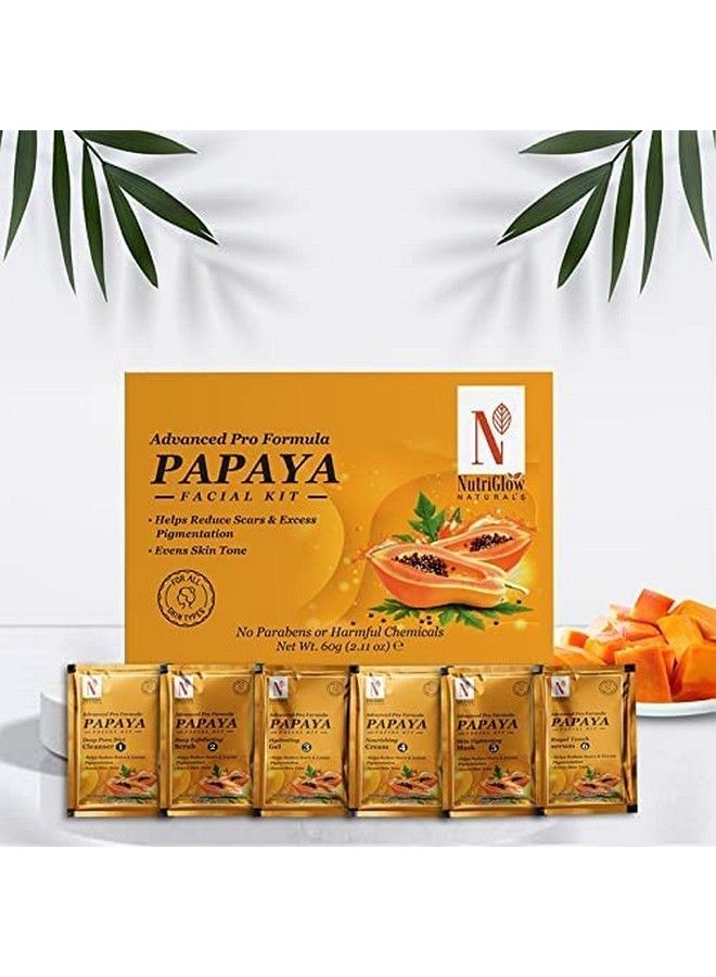 NUTRIGLOW Natural'S Advanced Pro Formula Papaya Facial Kit For Glowing Skin; Cleanup Kit For Even Skin Tone; Controls Excess Pigmentation; Scars Reduction 60Gm - Image 3
