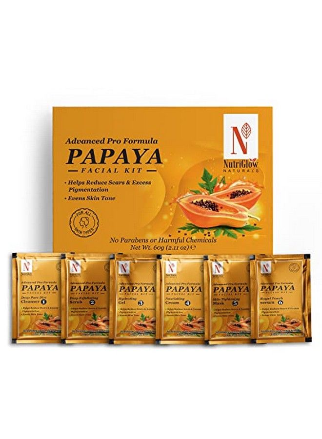 NUTRIGLOW Natural'S Advanced Pro Formula Papaya Facial Kit For Glowing Skin; Cleanup Kit For Even Skin Tone; Controls Excess Pigmentation; Scars Reduction 60Gm - Image 2