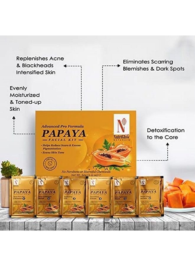 NUTRIGLOW Natural'S Advanced Pro Formula Papaya Facial Kit For Glowing Skin; Cleanup Kit For Even Skin Tone; Controls Excess Pigmentation; Scars Reduction 60Gm - Image 4