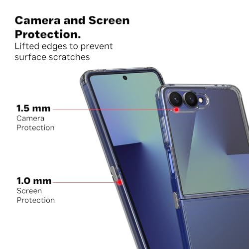 RIGGEAR Shockproof Clear Hybrid Armor Back Cover Case Compatible with Samsung Galaxy Z Flip 7 (Transparent PC with TPU Bumper) - Image 5