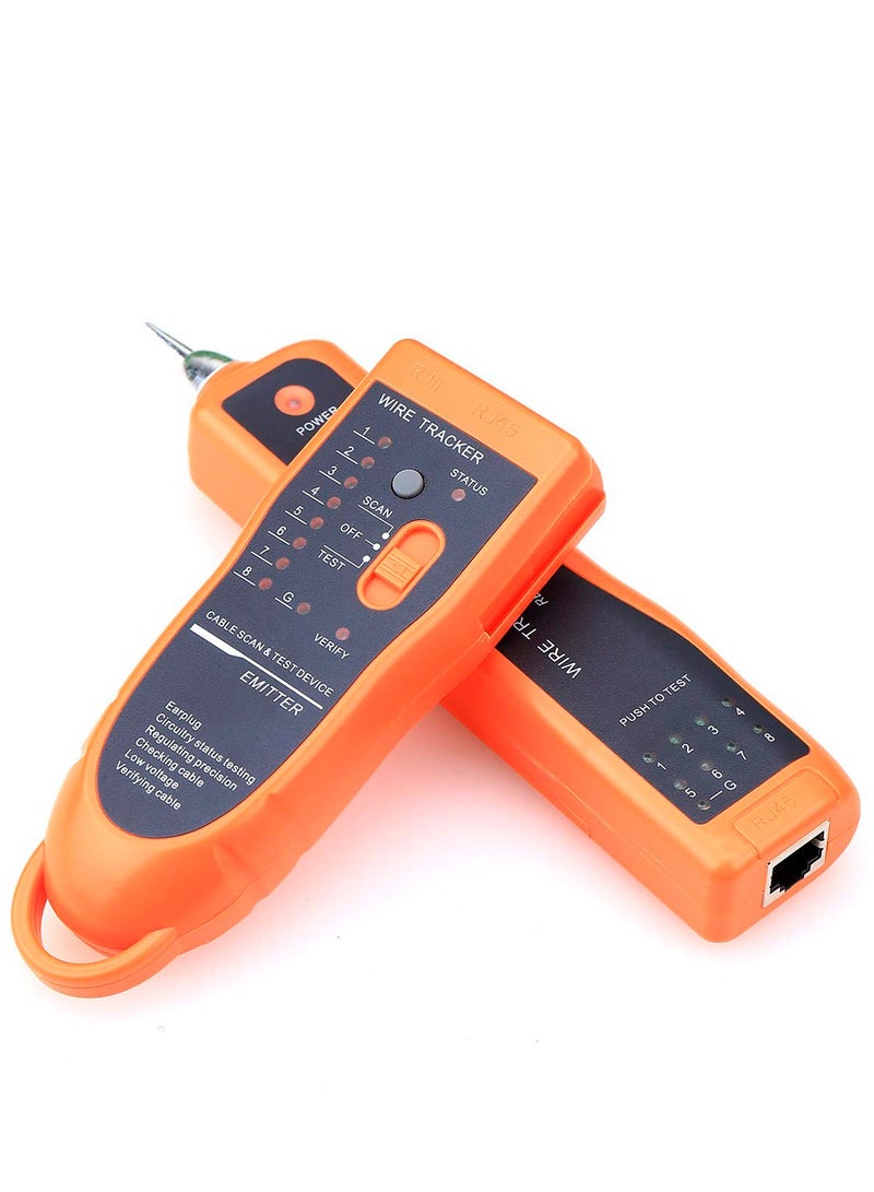 Wire Tracker XQ-350 RJ45 RJ11 Finder for Telephone Network Wire LAN Cable for Line DC Detecting/Anode/Cathode Determination Diagnose Tone Networking Tool with Crystal Head - Image 1