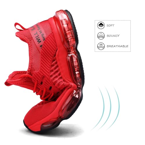 Kapsen Mens Running Shoes Air Cushion Tennis Walking Sneakers Casual Sport Gym Jogging Red 7 - Image 4