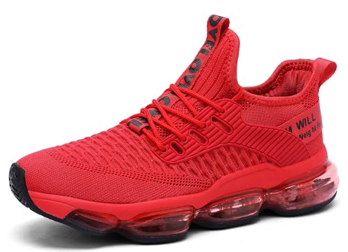 Kapsen Mens Running Shoes Air Cushion Tennis Walking Sneakers Casual Sport Gym Jogging Red 7 - Image 3