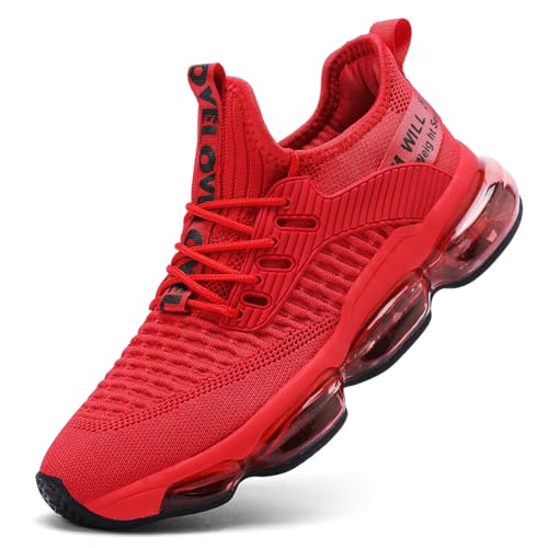 Kapsen Mens Running Shoes Air Cushion Tennis Walking Sneakers Casual Sport Gym Jogging Red 7 - Image 1