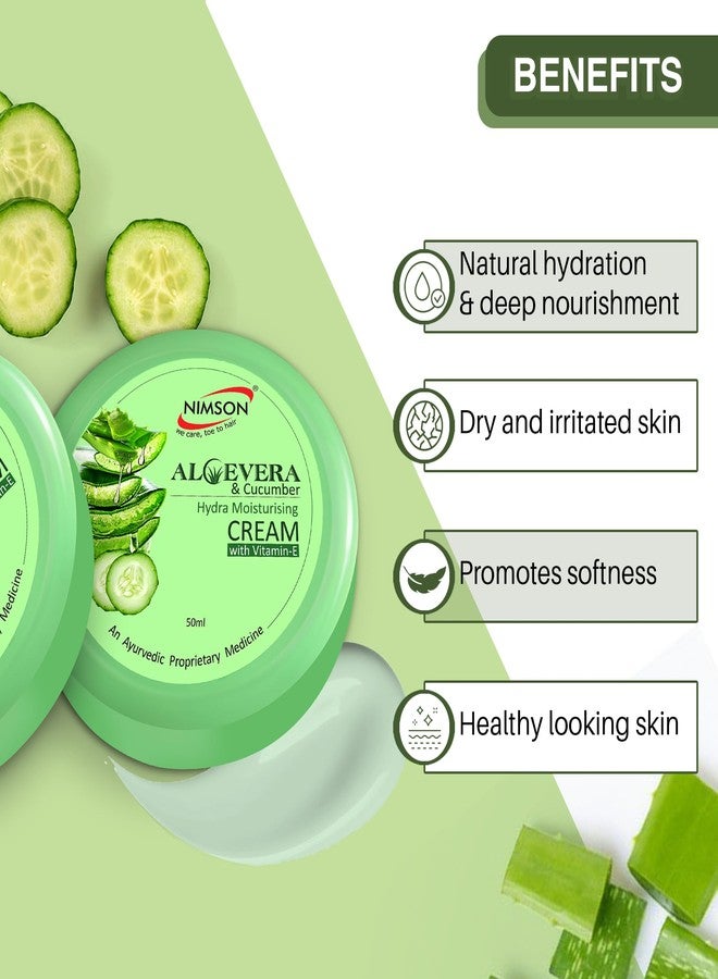 Nimson Aloe Vera & Cucumber Hydra Moisturizing Cream (50 g) - Deep Hydration, Cooling & Soothing Formula, Natural Glow, Soft & Supple Skin, Suitable for All Skin Types - Image 4