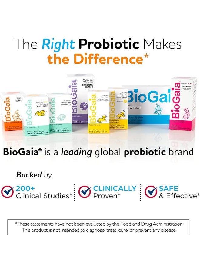 BioGaia بيوغايا برودنتيس بيبي | العناية بالفم للأطفال في مرحلة التسنين | لثة سعيدة وصحية | تحمي الأسنان الصغيرة | بروبيوتيك آمن ومثبت | إضافة مثالية لعضاضات الأسنان | 25 يوم من الإمدادات - Image 2