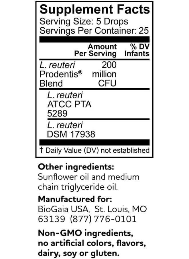 BioGaia بيوغايا برودنتيس بيبي | العناية بالفم للأطفال في مرحلة التسنين | لثة سعيدة وصحية | تحمي الأسنان الصغيرة | بروبيوتيك آمن ومثبت | إضافة مثالية لعضاضات الأسنان | 25 يوم من الإمدادات - Image 3