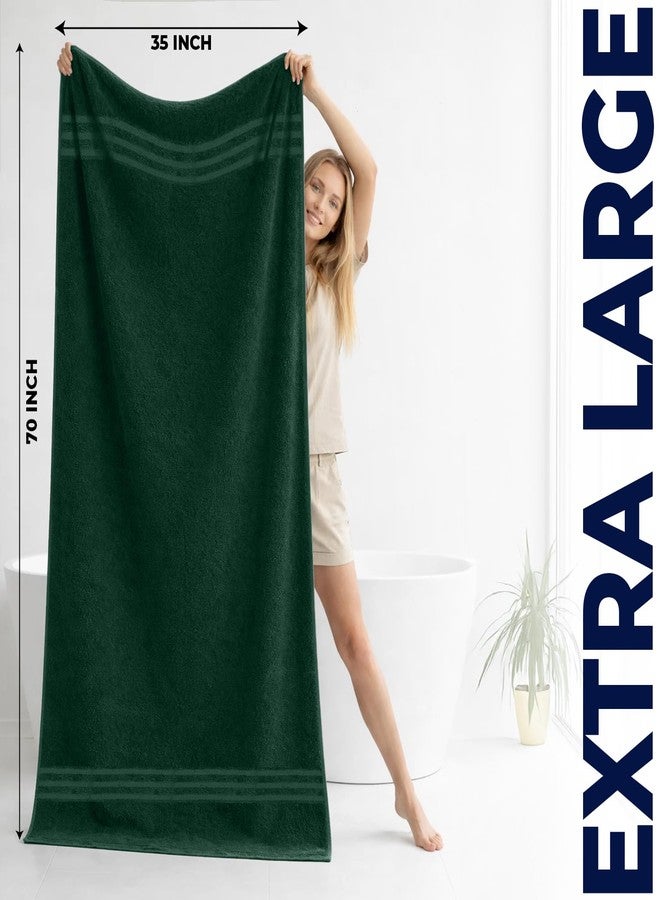 DAN RIVER 2 Pack Bath Sheets Extra Large 35x70, Large Bath Towels for Adults, XL Oversized Heavy Duty Towel Set, 600 GSM 100% Ring Spun Cotton, Soft Quick Dry, Huntergreen - Image 3