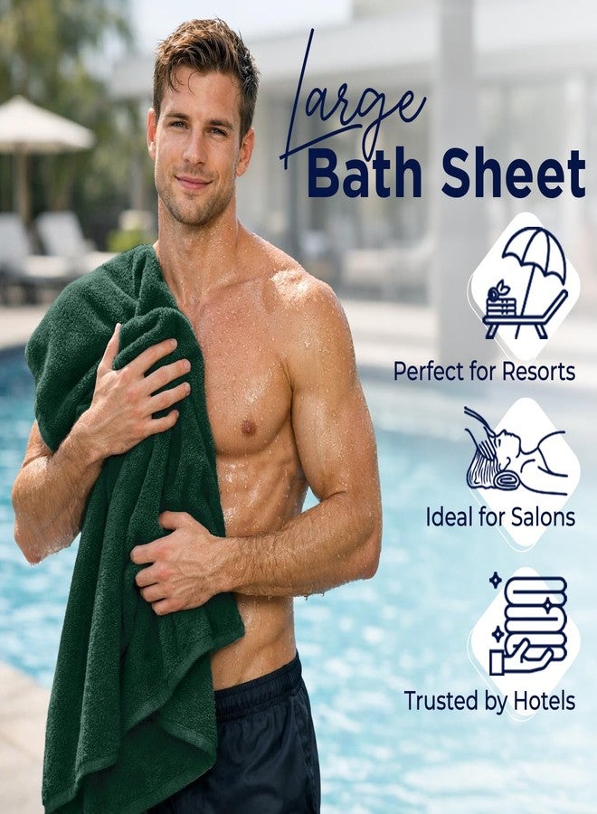 DAN RIVER 2 Pack Bath Sheets Extra Large 35x70, Large Bath Towels for Adults, XL Oversized Heavy Duty Towel Set, 600 GSM 100% Ring Spun Cotton, Soft Quick Dry, Huntergreen - Image 5