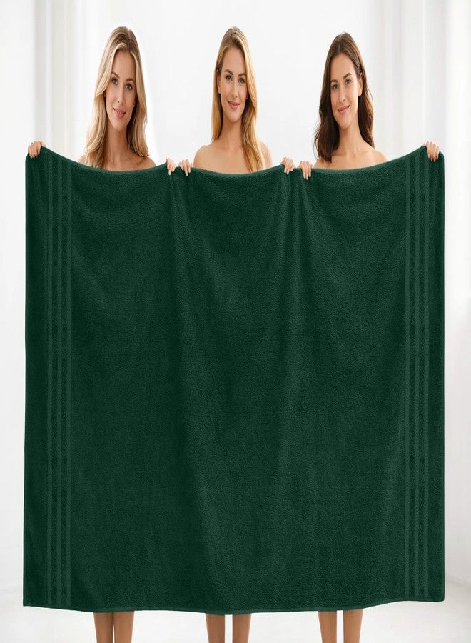 DAN RIVER 2 Pack Bath Sheets Extra Large 35x70, Large Bath Towels for Adults, XL Oversized Heavy Duty Towel Set, 600 GSM 100% Ring Spun Cotton, Soft Quick Dry, Huntergreen - Image 4
