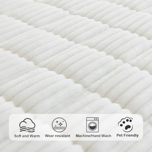 Aucrovee Couch Cover for Dogs Washable, Non Slip Sofa Covers for Pets 3 Cushion Couch Sofa, Sectional Slipcover Furniture Protector (1 PCS 27.5"x59" White) - Image 4