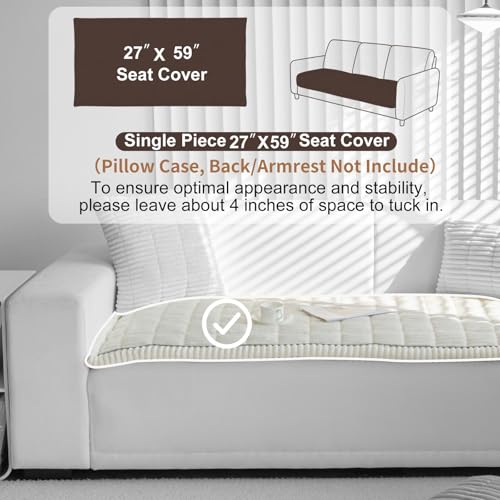 Aucrovee Couch Cover for Dogs Washable, Non Slip Sofa Covers for Pets 3 Cushion Couch Sofa, Sectional Slipcover Furniture Protector (1 PCS 27.5"x59" White) - Image 2