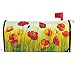 Wamika Wamika Art Red Poppy Flowers Mailbox Cover Spring Lawn Painting Mailbox Covers Magnetic Mailbox Wraps Post Letter Box  - Image 2