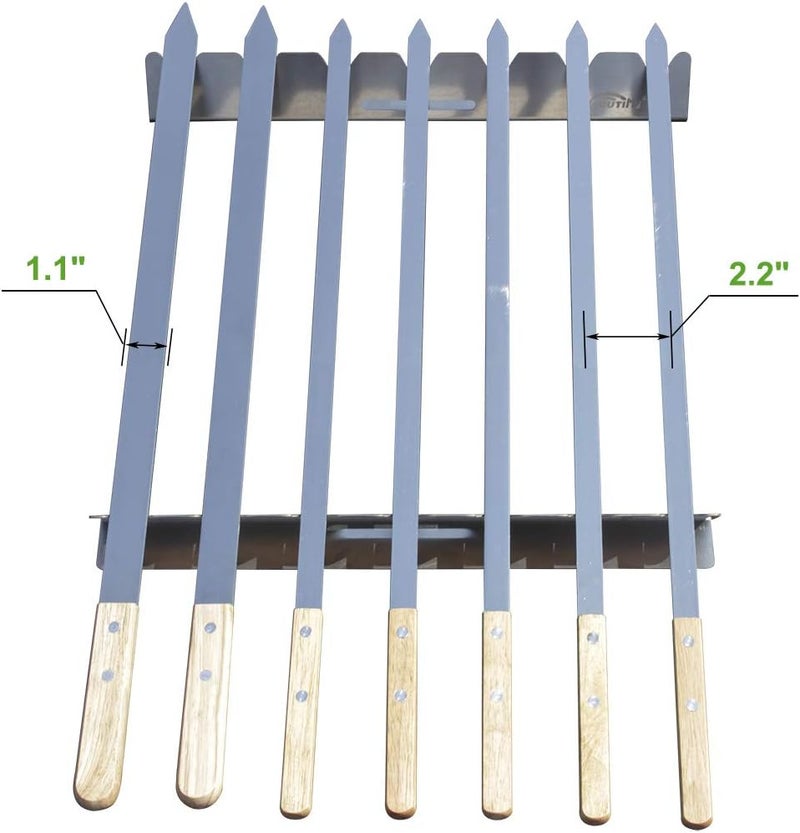 GOUTIME Stainless Steel Shish Kabob Skewer Rack with Storage Bag, Universal Barbecue BBQ Skewers Holder for Grill - Image 5