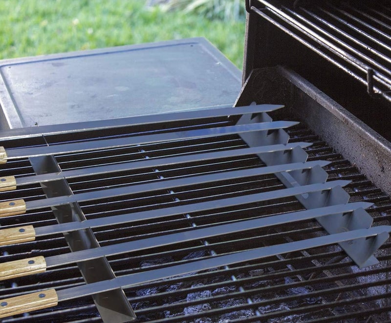 GOUTIME Stainless Steel Shish Kabob Skewer Rack with Storage Bag, Universal Barbecue BBQ Skewers Holder for Grill - Image 3