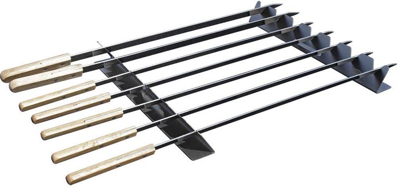 GOUTIME Stainless Steel Shish Kabob Skewer Rack with Storage Bag, Universal Barbecue BBQ Skewers Holder for Grill - Image 4