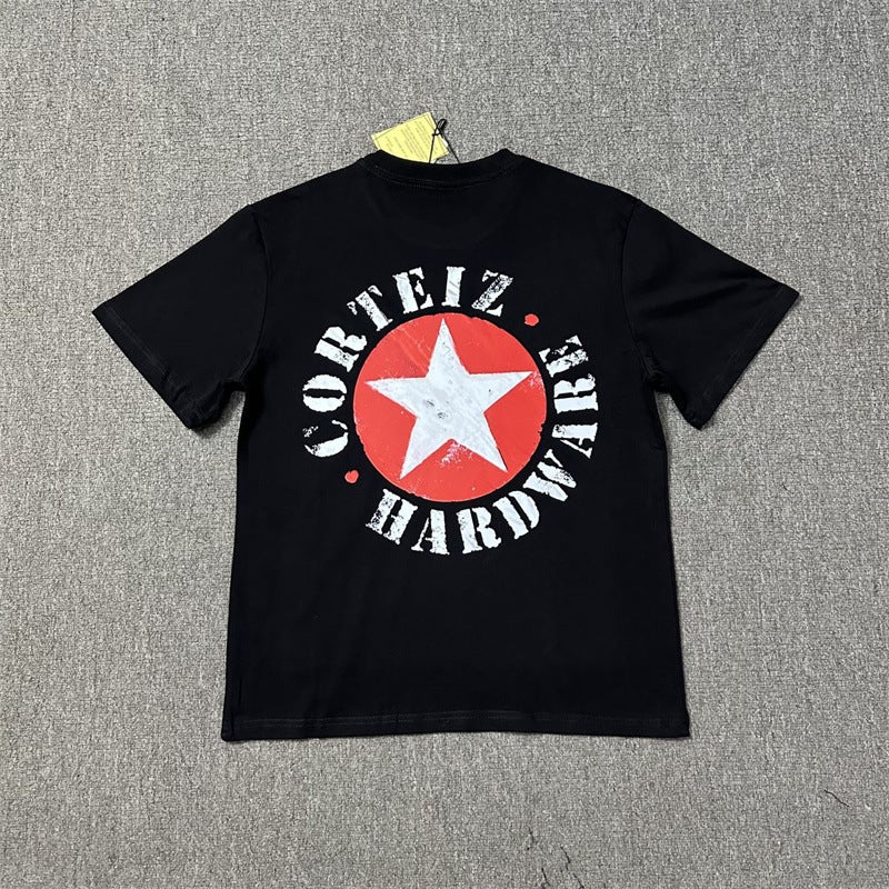 Trendy New Letter And Star Print Summer Loose Casual Unisex Short-Sleeve T-Shirt - Image 5