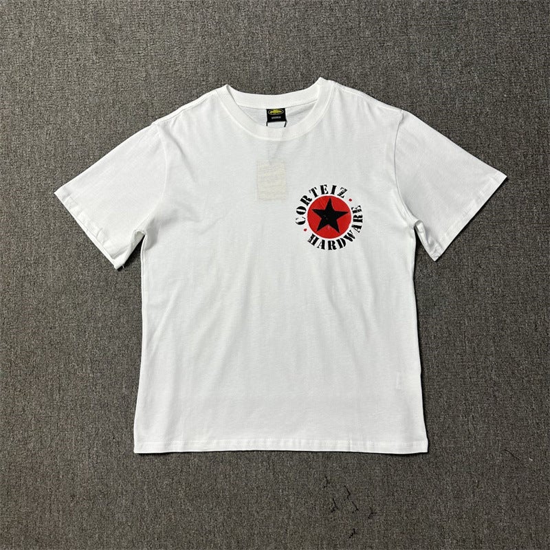 Trendy New Letter And Star Print Summer Loose Casual Unisex Short-Sleeve T-Shirt - Image 2