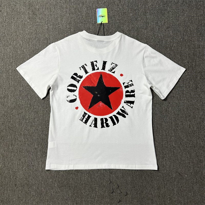 Trendy New Letter And Star Print Summer Loose Casual Unisex Short-Sleeve T-Shirt - Image 3