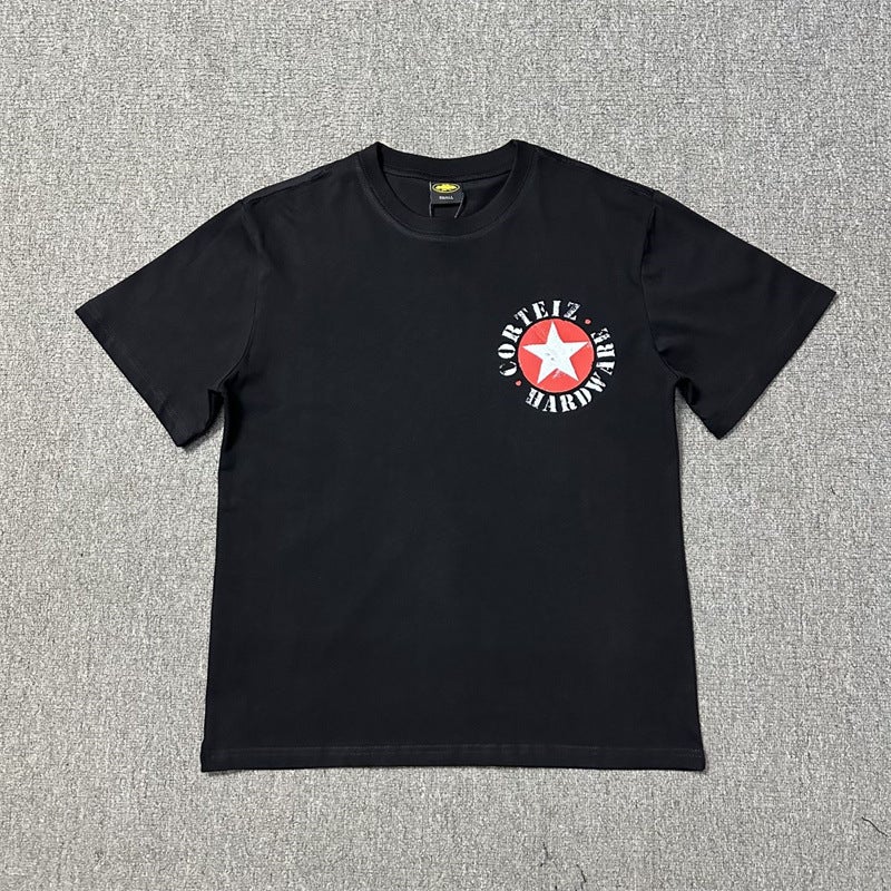 Trendy New Letter And Star Print Summer Loose Casual Unisex Short-Sleeve T-Shirt - Image 4