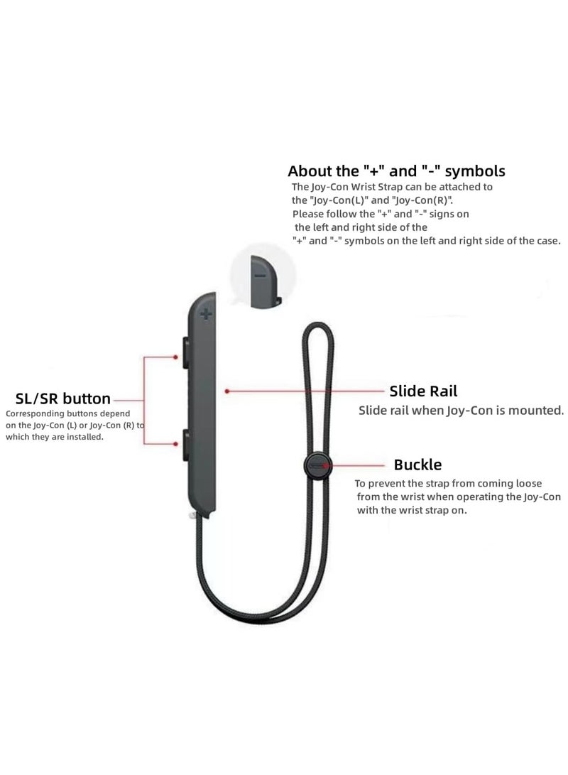 2 Pack Black Wrist Straps for Switch Joycon, Adjustable Grip Lanyard Replacement Accessories - Image 5