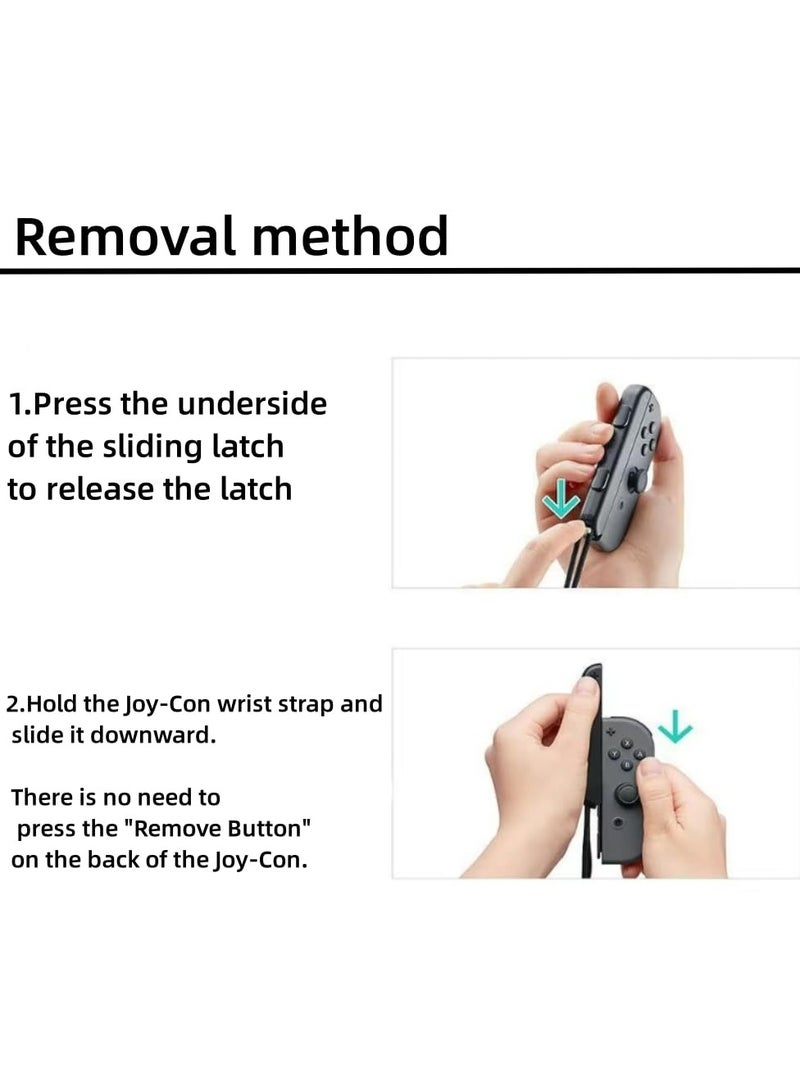 2 Pack Black Wrist Straps for Switch Joycon, Adjustable Grip Lanyard Replacement Accessories - Image 3