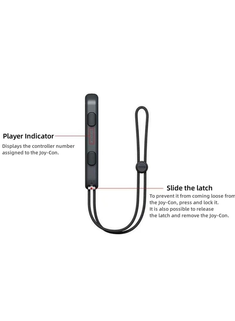 2 Pack Black Wrist Straps for Switch Joycon, Adjustable Grip Lanyard Replacement Accessories - Image 4