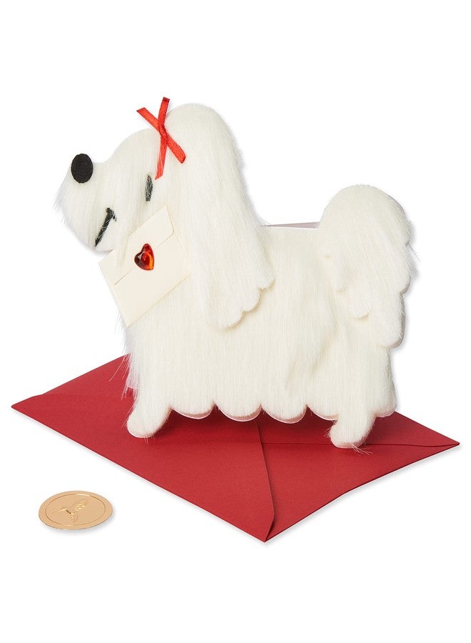 Papyrus White Fur Dog with Letter Greeting Card - Image 3