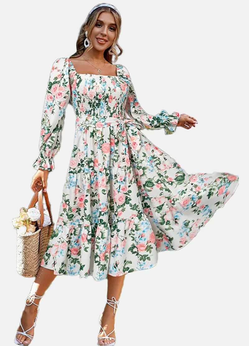 YUNIQEE Floral Off-Shoulder Dress