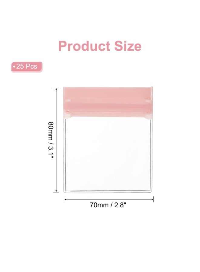 fantasize 25pcs Clear Jewelry Bags, 3.1 x 2.8 Inch Anti Oxidation Self Sealing Small Zipper Bag Pouches for Earrings Necklaces Bracelets Storage Business Travel, Pink - Image 1