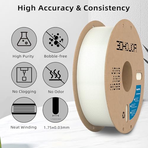 3DHoJor Update Basic PETG Filament 1.75mm, PETG 3D Printer Filament, 2.2 LBS (1KG) Cardboard Spool, Fit Most FDM 3D Printer, White - Image 3