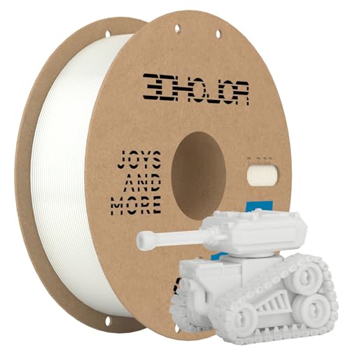 3DHoJor Update Basic PETG Filament 1.75mm, PETG 3D Printer Filament, 2.2 LBS (1KG) Cardboard Spool, Fit Most FDM 3D Printer, White - Image 1