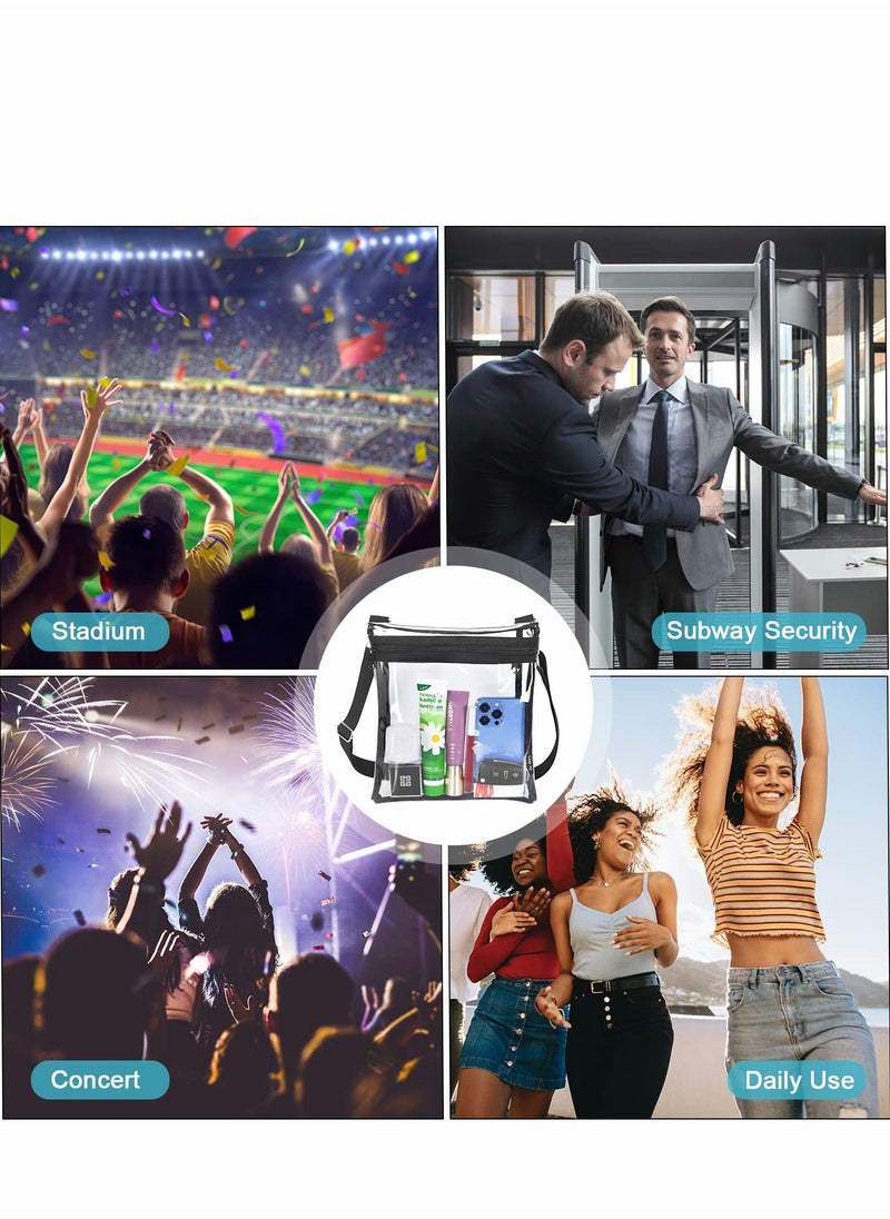 Excefore Clear Bag Stadium Approved Purse See Through Crossbody Concert Bags for Women Men Transparent Plastic Security Messenger Handbag Sports Events Festivals  - Image 4