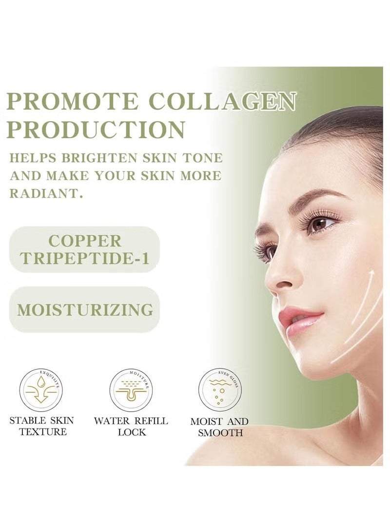 OUHOE Blue Copper Peptide Serum Face, Peptides Serum for Face with Niacinamide, Copper Peptides Anti Aging Serum, Face Serum for Women, Copper Peptides Brightening Serum, Repairs Premature Skin - Image 2