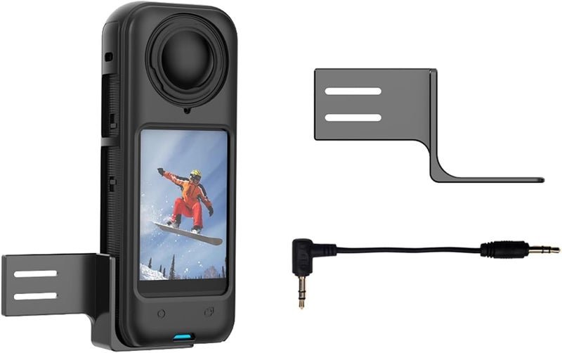 NALACAL Invisible Mic Cold Shoe, Compatible with Insta360 X4 Mic Adapter, Mount Bracket External Microphone Holder with Audio Cable, Compatible for Insta360 X4 Accessories - Image 3
