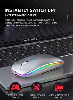 ZORIK 600.0 mAh M40 Ultra-Thin Wireless Mouse , 2.4G Rechargeable Wireless Silent Mouse Ergonomic Design 3 Adjustable DPI  - Image 4